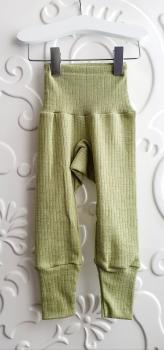 Cosilana Baby-Hose mit Bund Baumwolle-Wolle/Seide UNI-GRÜN-MELIERT (Hellgrün)